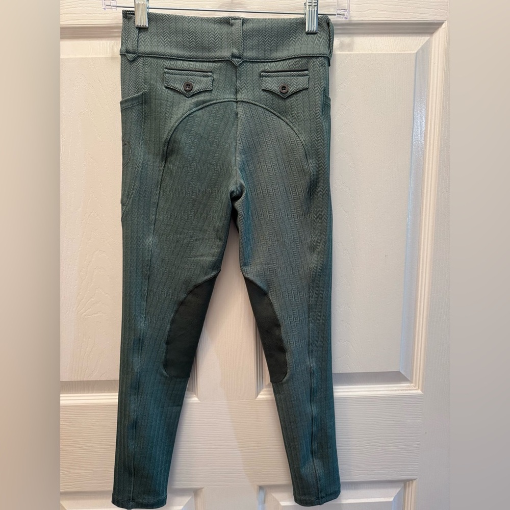 NEW Free Ride Equestrian girls GREEN TWEED  breeches size 12-13